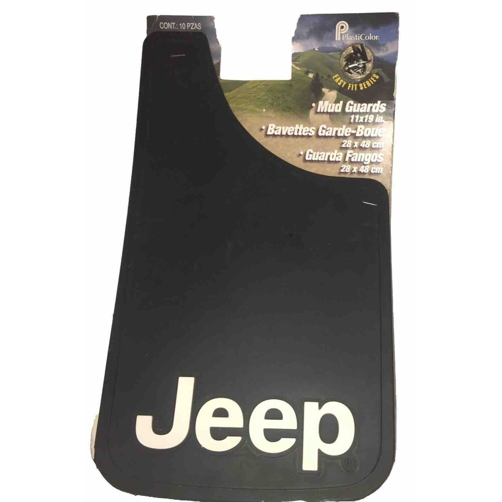 Jeep Spellout Mud Guards Fiberglass Rubber PlastiColor Mopar USA 000605 11 X 19”